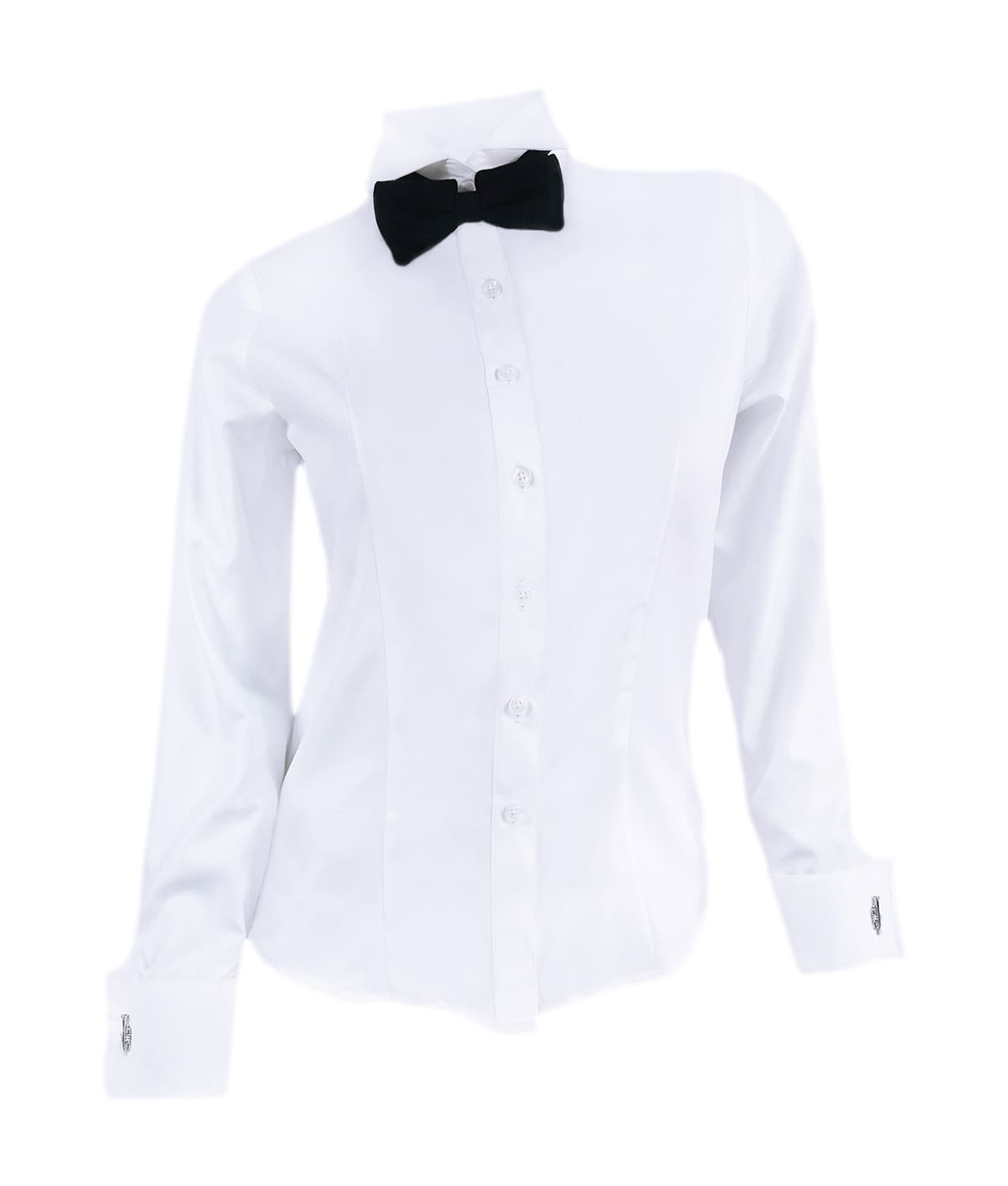 Camisa smoking blanca puño mancornas manga larga para mujer XS a 10XL