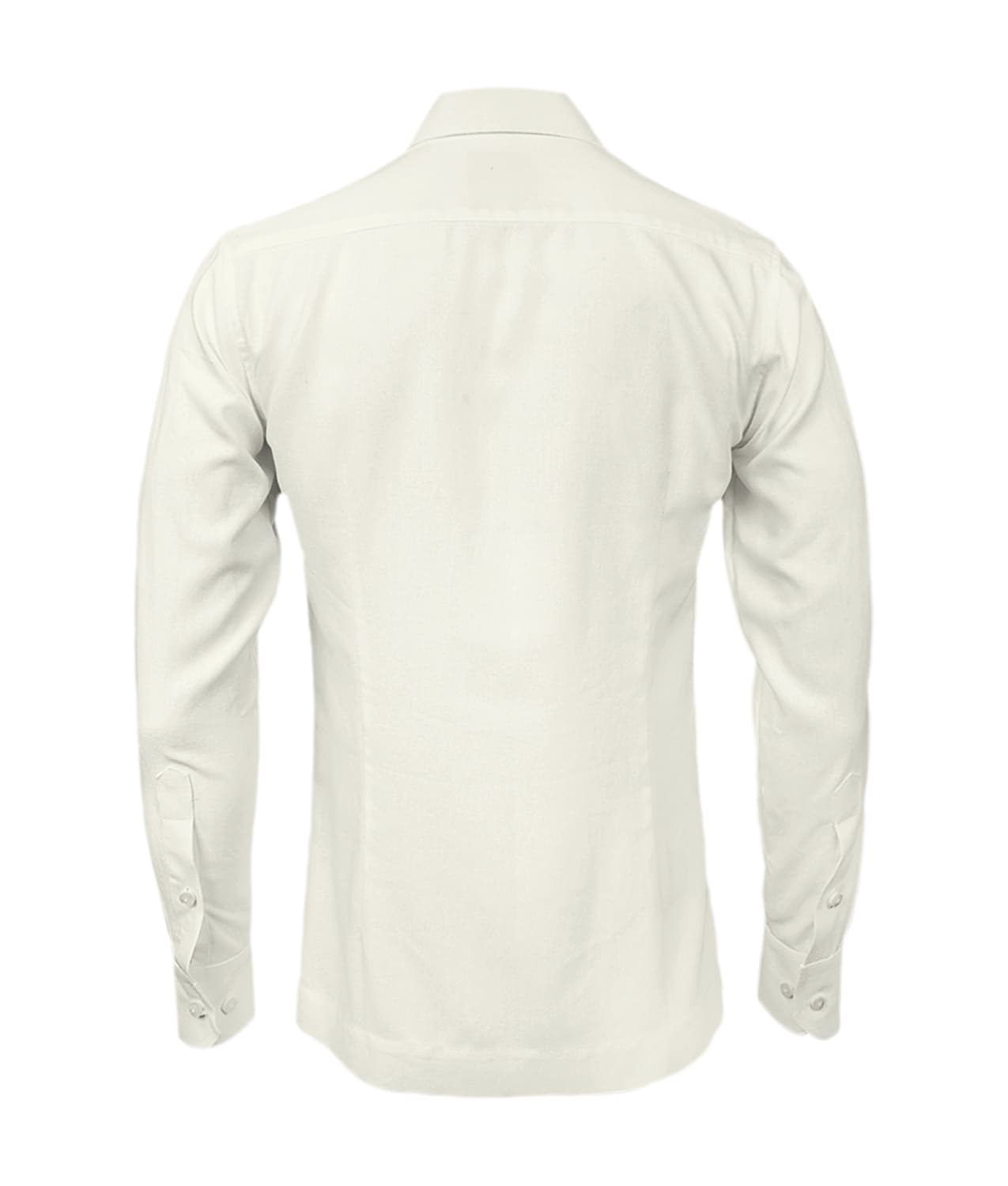 Camisa guayabera lino marfil bordada plumas manga larga XS a 10XL