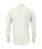 Camisa guayabera lino marfil con bolsillos bordada manga larga XS a 10XL