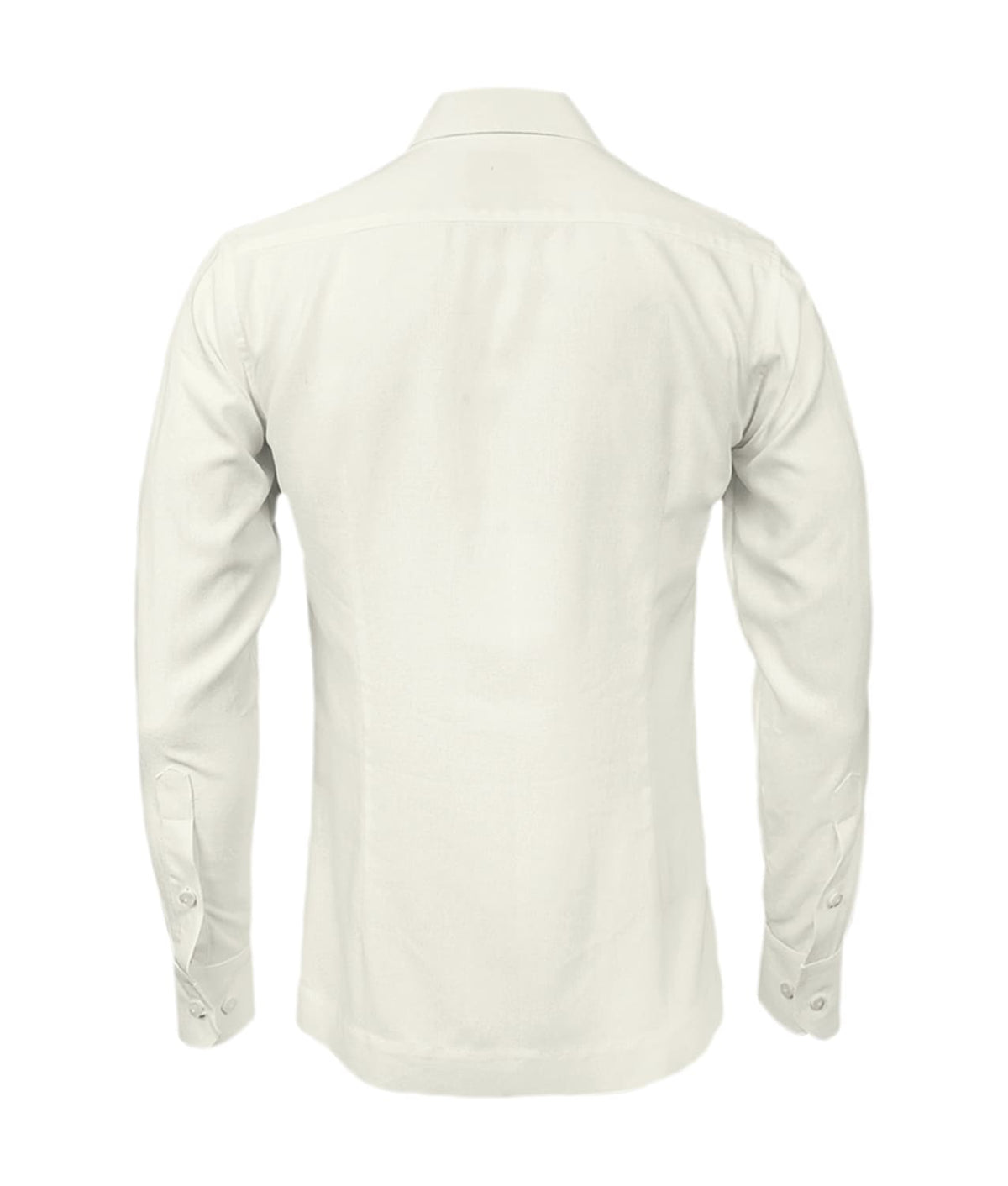 Camisa guayabera lino marfil con bolsillos bordada manga larga XS a 10XL