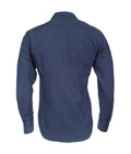 Camisa en denim con estampado manga larga slim para hombre XS a 10XL