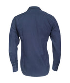 Camisa en denim con estampado manga larga slim para hombre XS a 10XL