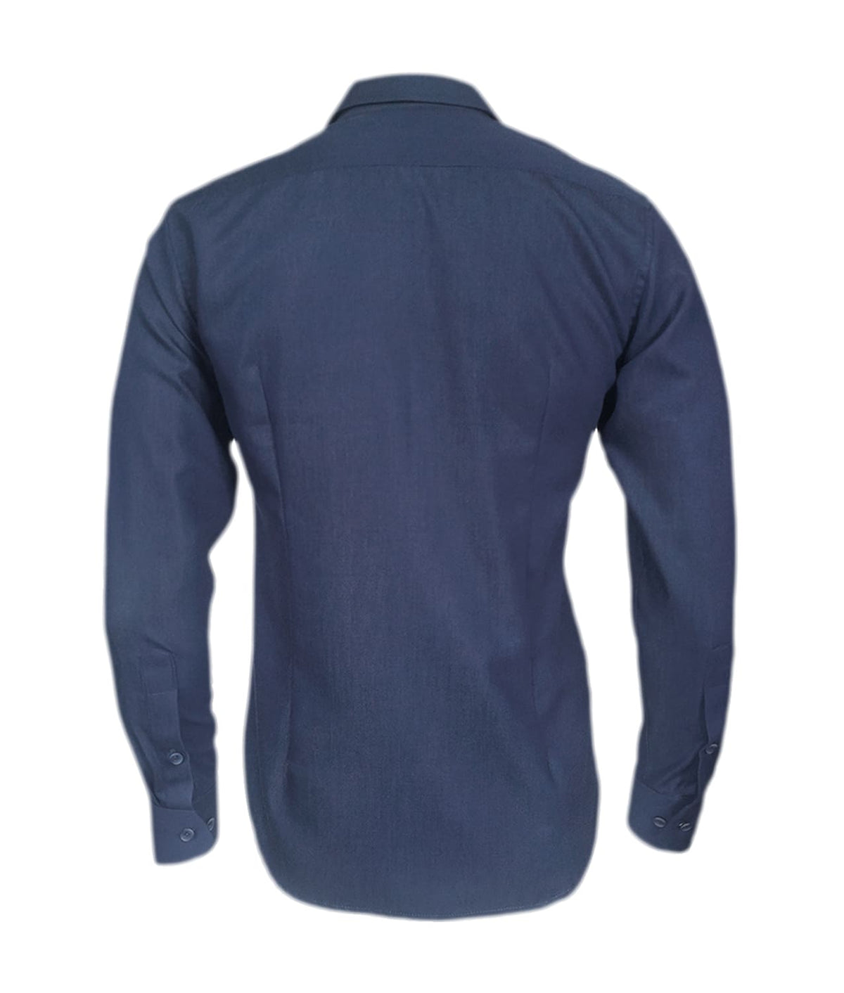 Camisa en denim con estampado manga larga slim para hombre XS a 10XL