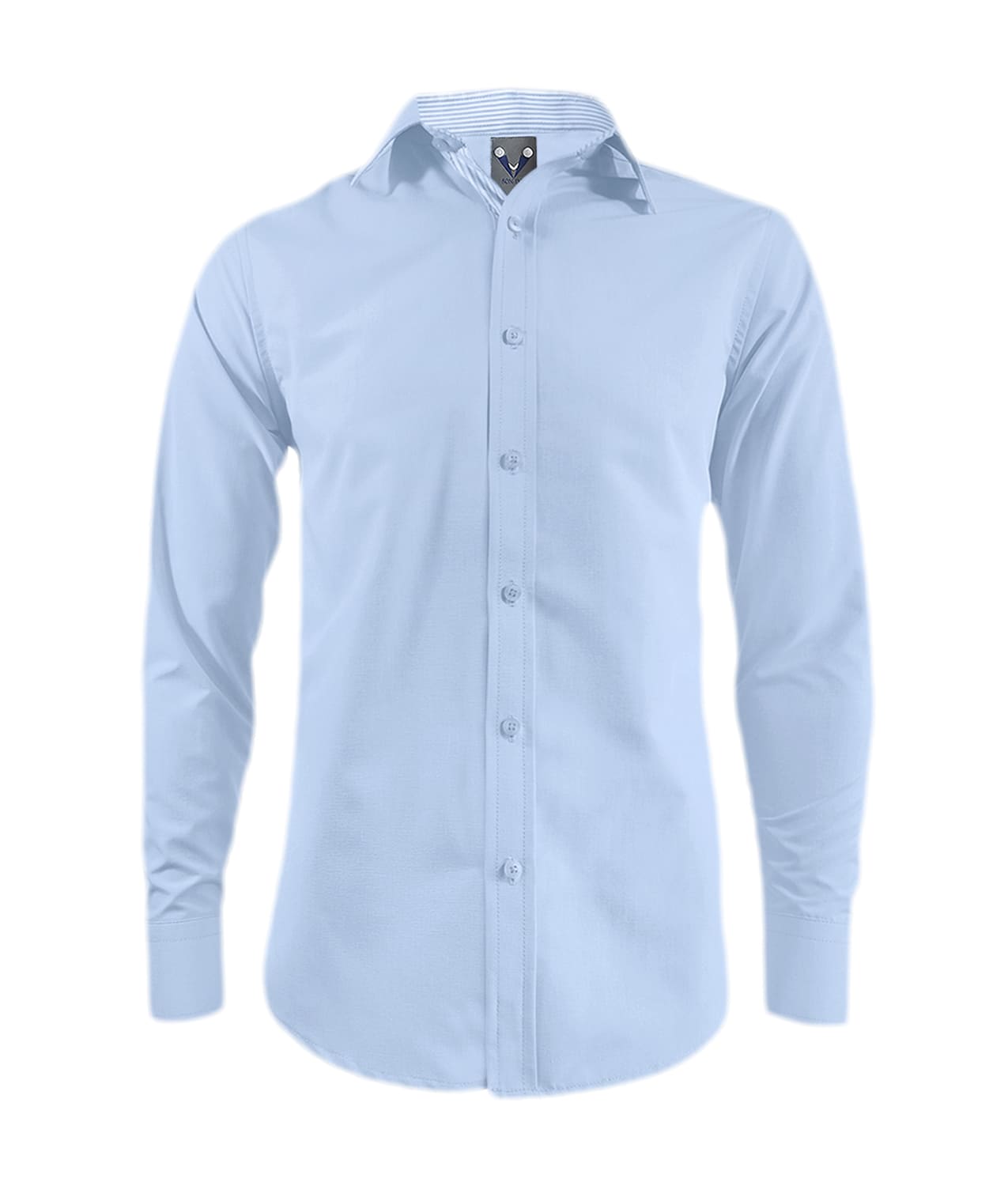 Camisa azul contraste en rayas manga larga hombre XS a 10XL