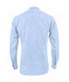 Camisa azul contraste en rayas manga larga hombre XS a 10XL