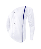 Camisa blanca contraste rojo y azul manga larga slim hombre XS a 10XL