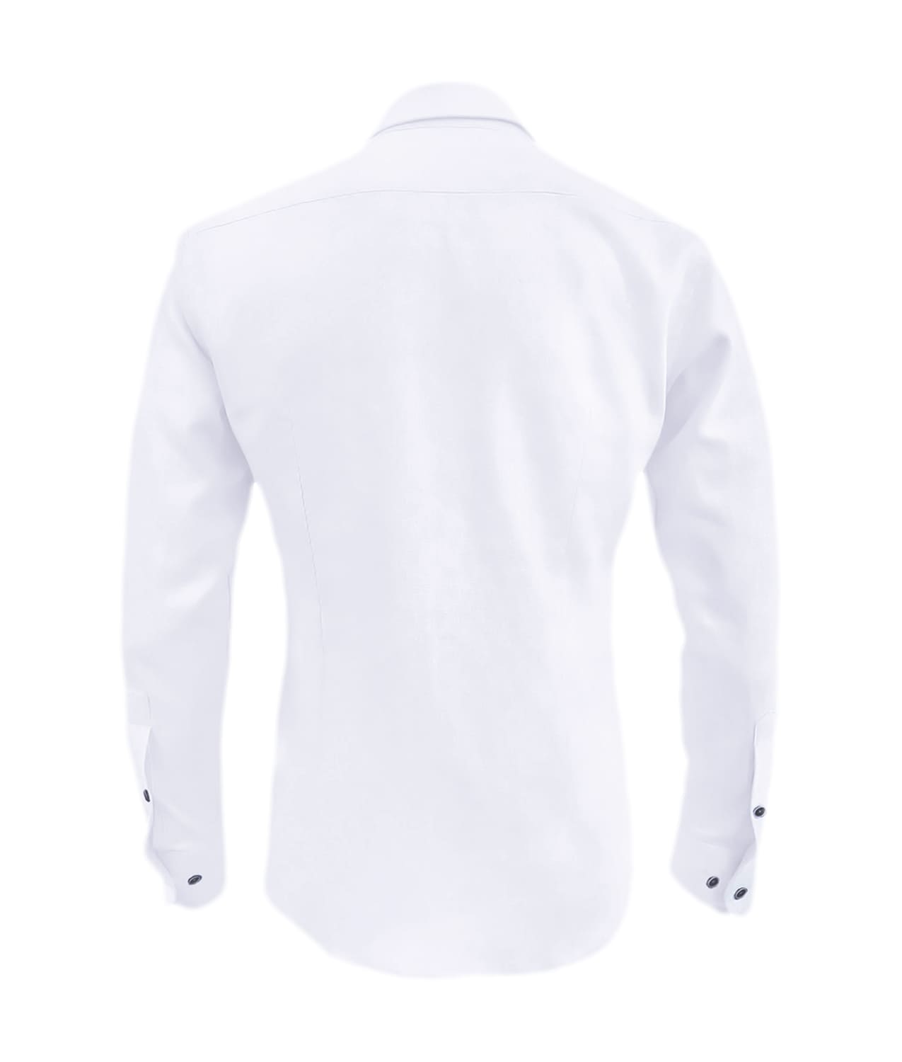 Camisa blanca con estampado manga larga slim fit para hombre XS a 10XL
