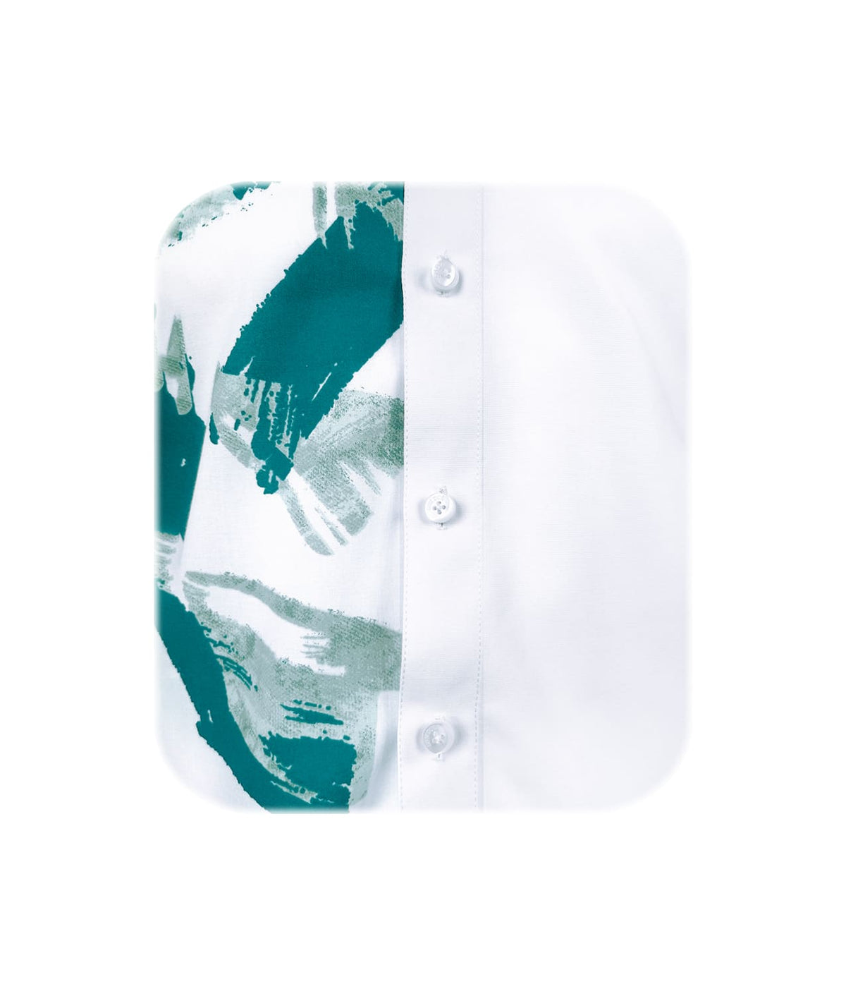 Camisa blanca con estampado manga larga slim fit para hombre XS a 10XL