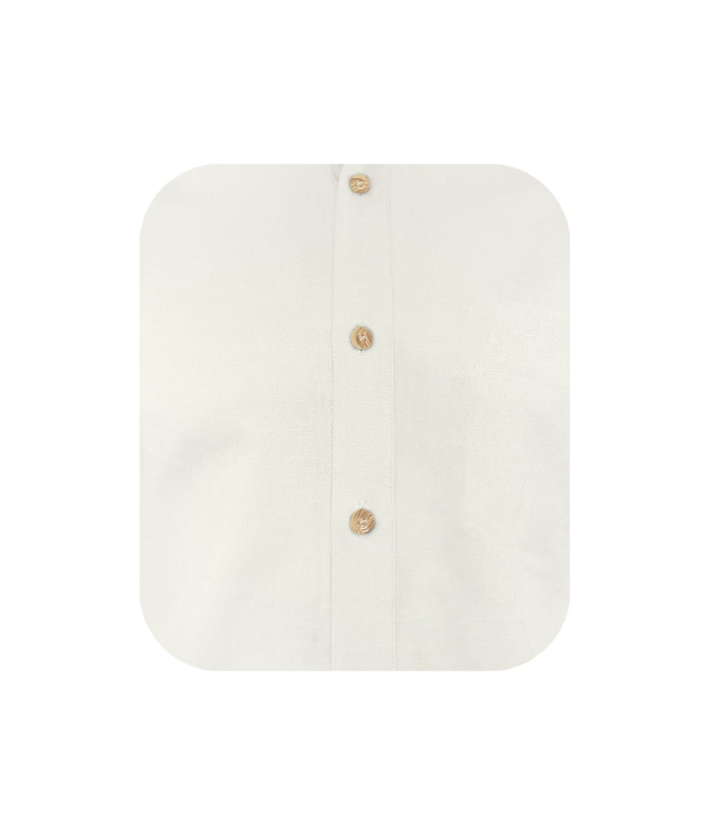 Camisa blusa lino marfil ocasión casual manga 3/4 para mujer XS a 10XL