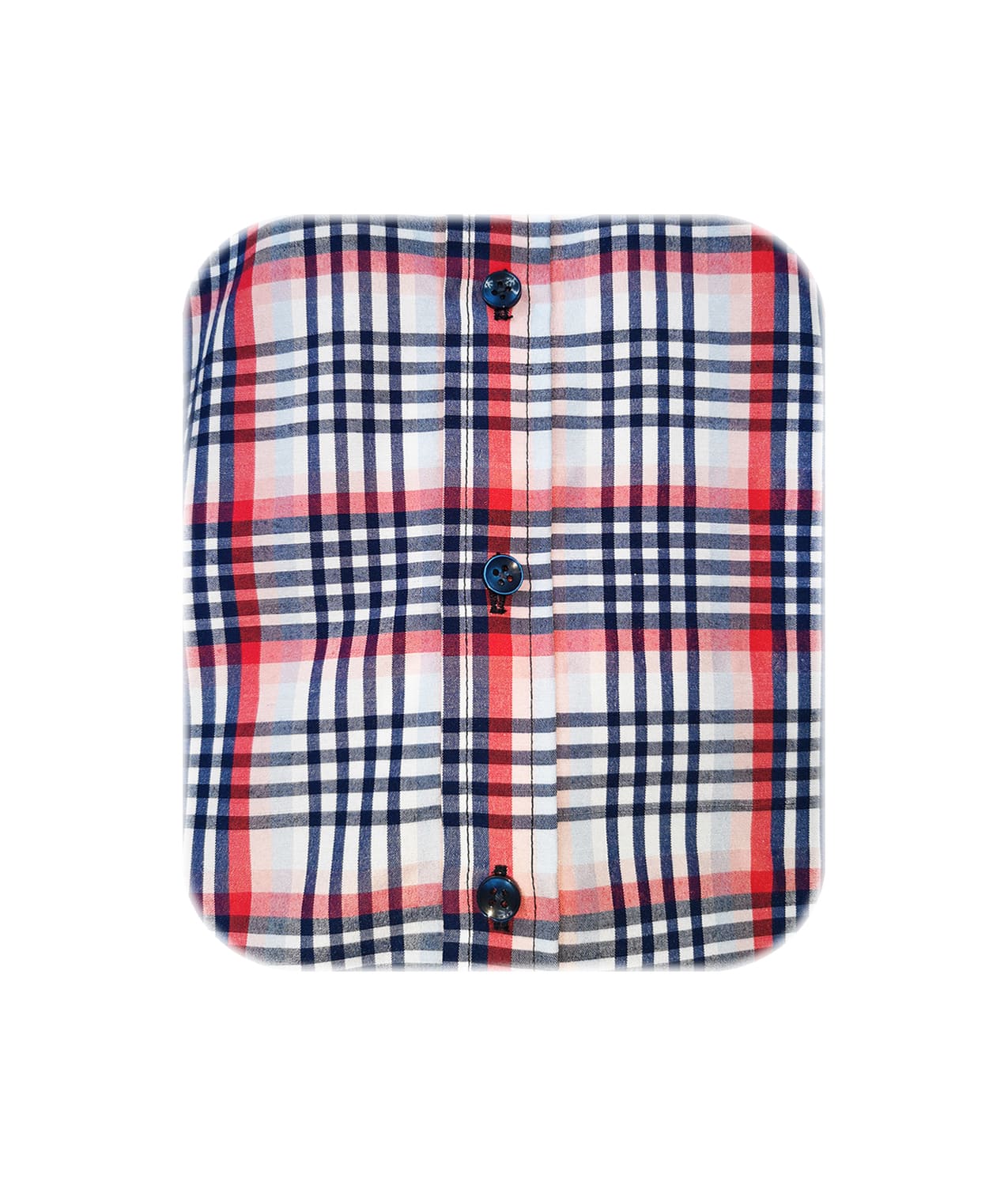 Camisa a cuadros rojos y azules manga larga slim para hombre XS a 10XL
