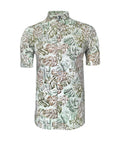 Camisa playera verde estampada neru manga corta slim hombre XS a 10XL