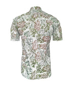 Camisa playera verde estampada neru manga corta slim hombre XS a 10XL