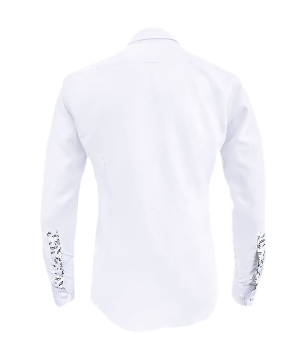 Camisa blanca con bolsillo estampado manga larga slim hombre XS a 10XL