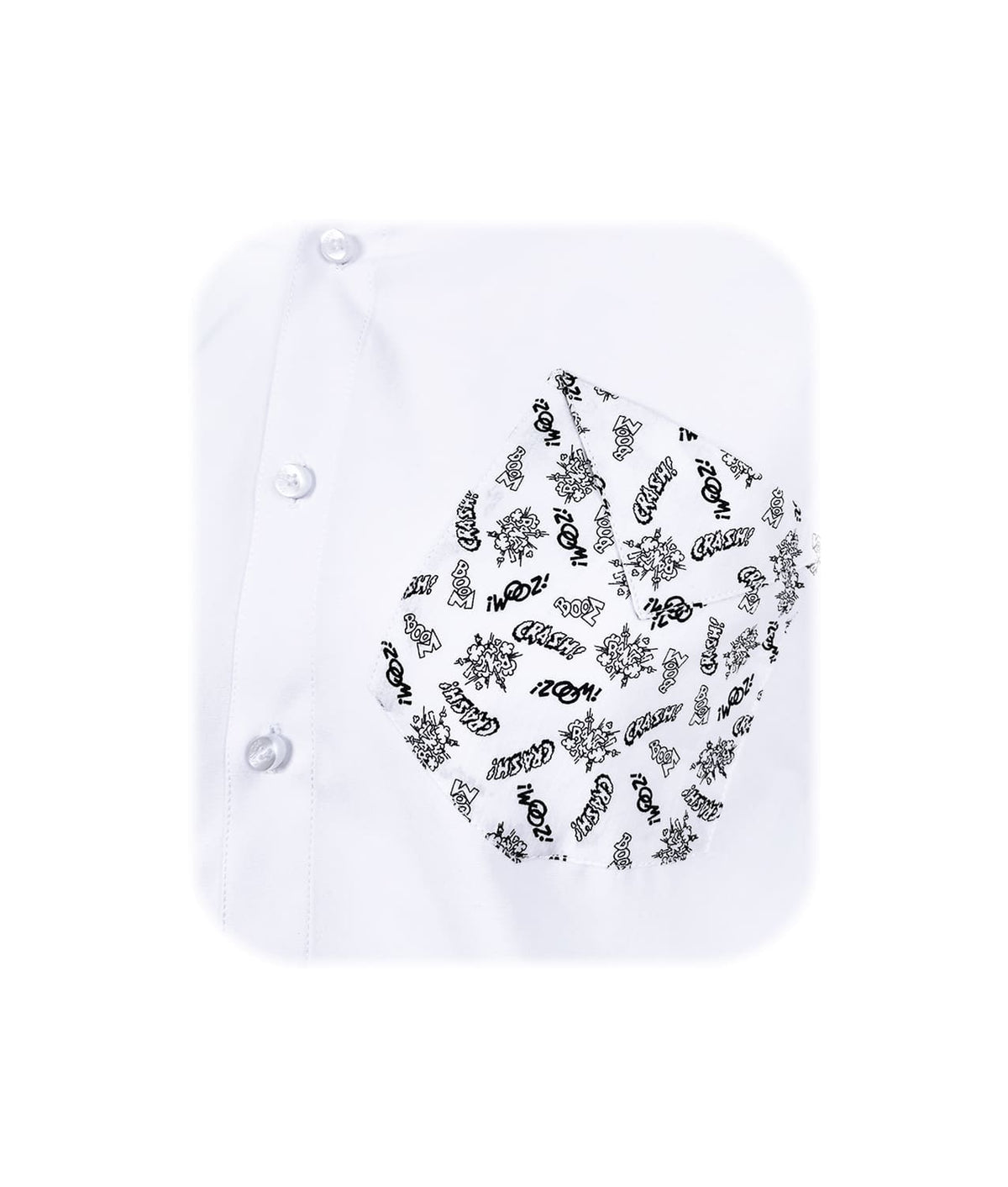 Camisa blanca con bolsillo estampado manga larga slim hombre XS a 10XL