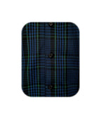 Camisa a cuadros azules cuello neru manga larga slim hombre XS a 10XL