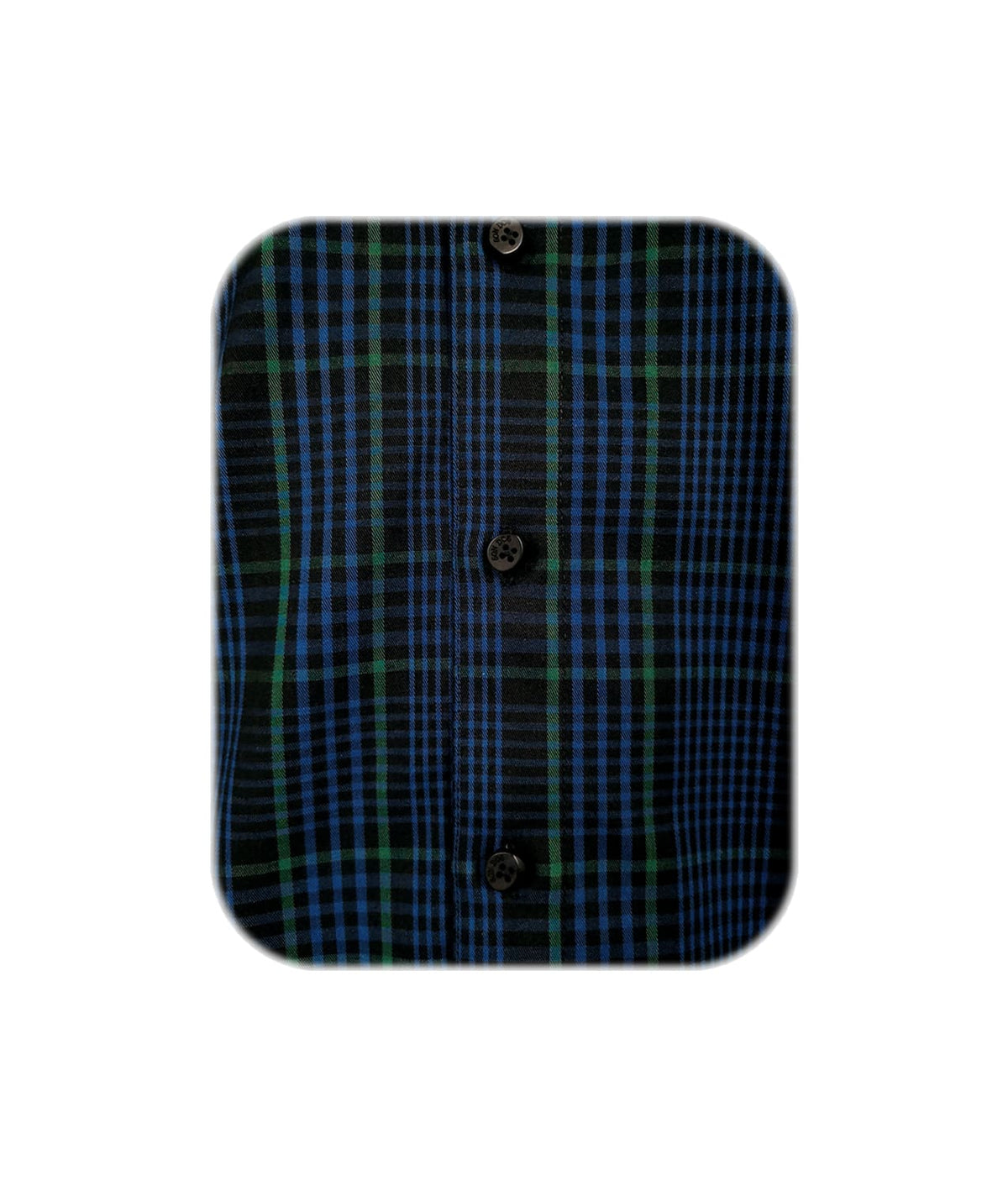 Camisa a cuadros azules cuello neru manga larga slim hombre XS a 10XL