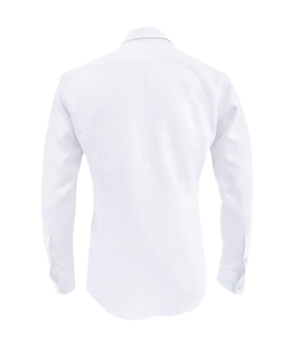 Camisa blanca con contraste azul slim fit manga larga hombre XS a 10XL