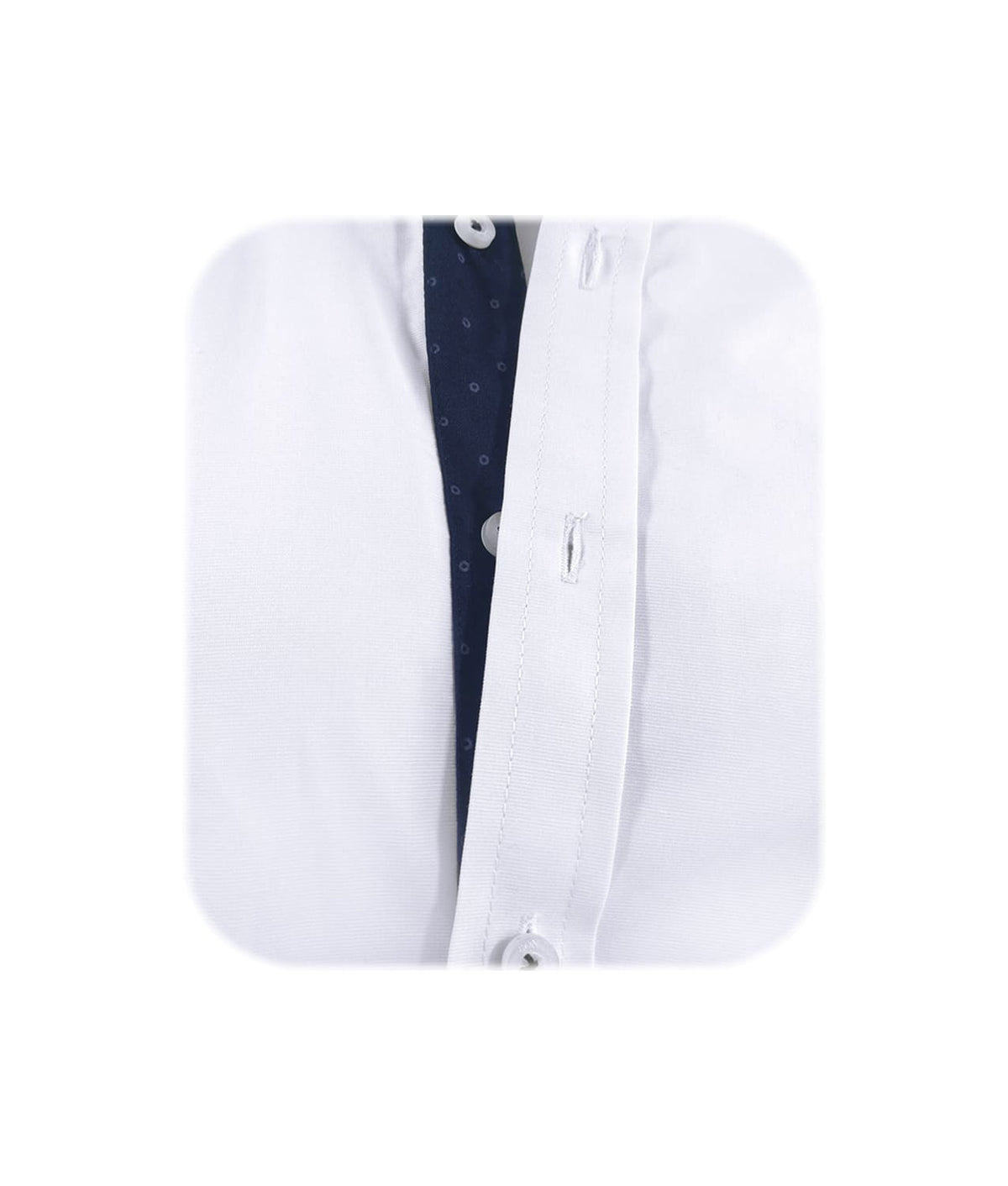 Camisa blanca con contraste azul slim fit manga larga hombre XS a 10XL