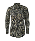 Camisa estampada animal print slim manga larga para hombre XS a 10XL