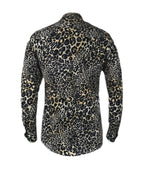 Camisa estampada animal print slim manga larga para hombre XS a 10XL