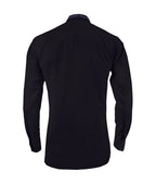 Camisa smoking cuello pajarito negra puño clásico manga larga para hombre XS a 10XL