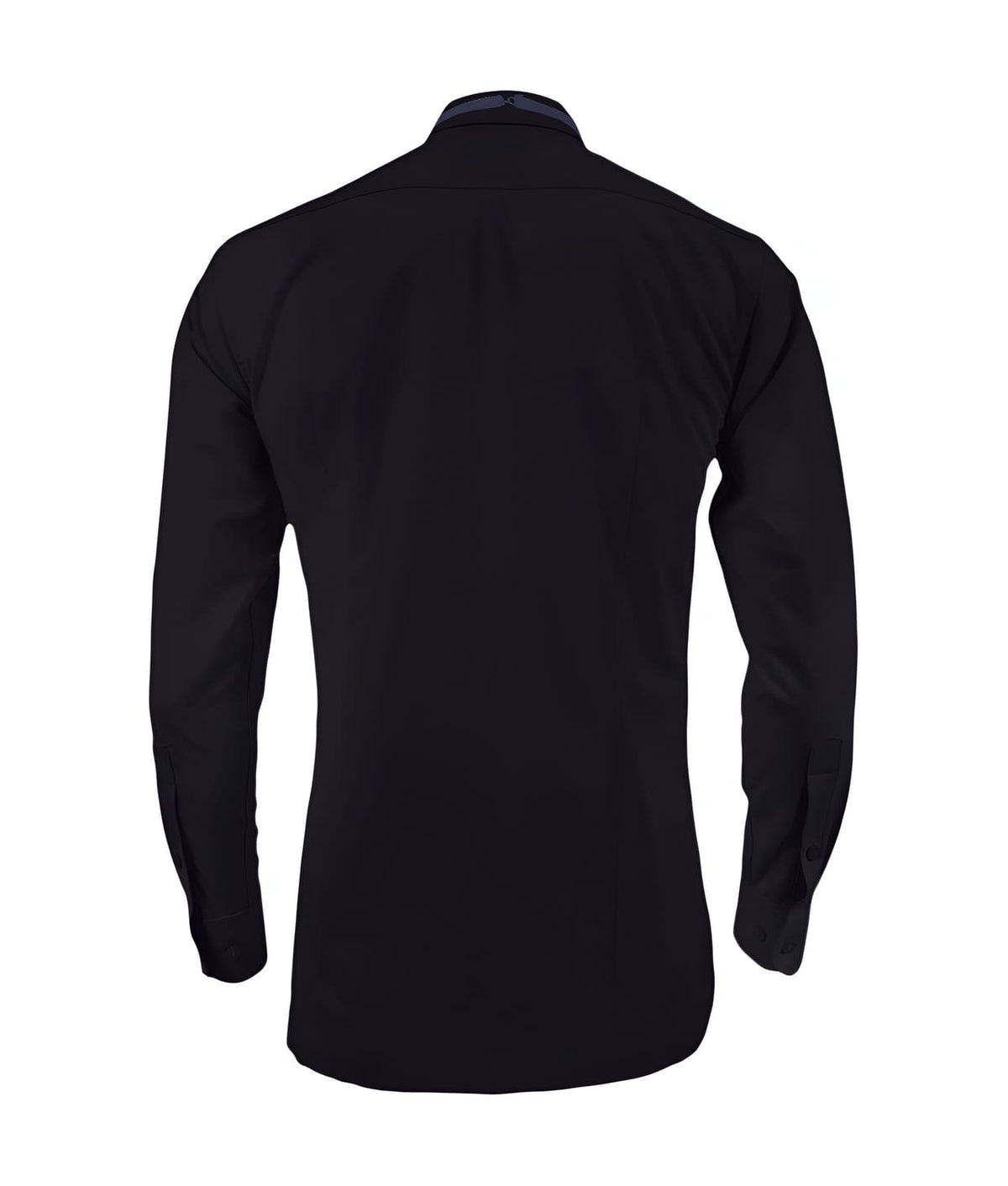 Camisa smoking cuello pajarito negra puño clásico manga larga para hombre XS a 10XL