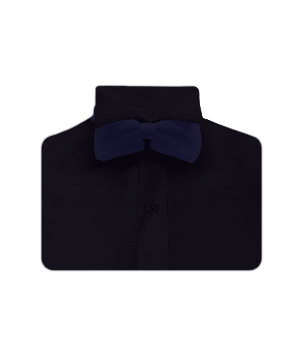 Camisa smoking cuello pajarito negra puño clásico manga larga para hombre XS a 10XL