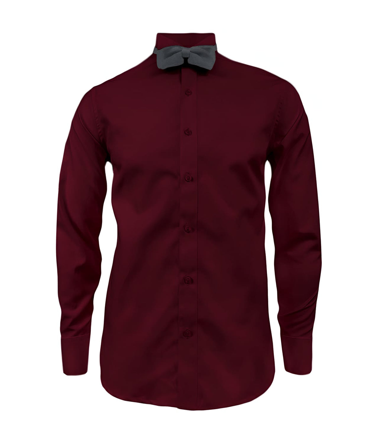 Camisa smoking vino tinto puño clásico manga larga para hombre XS a 10XL
