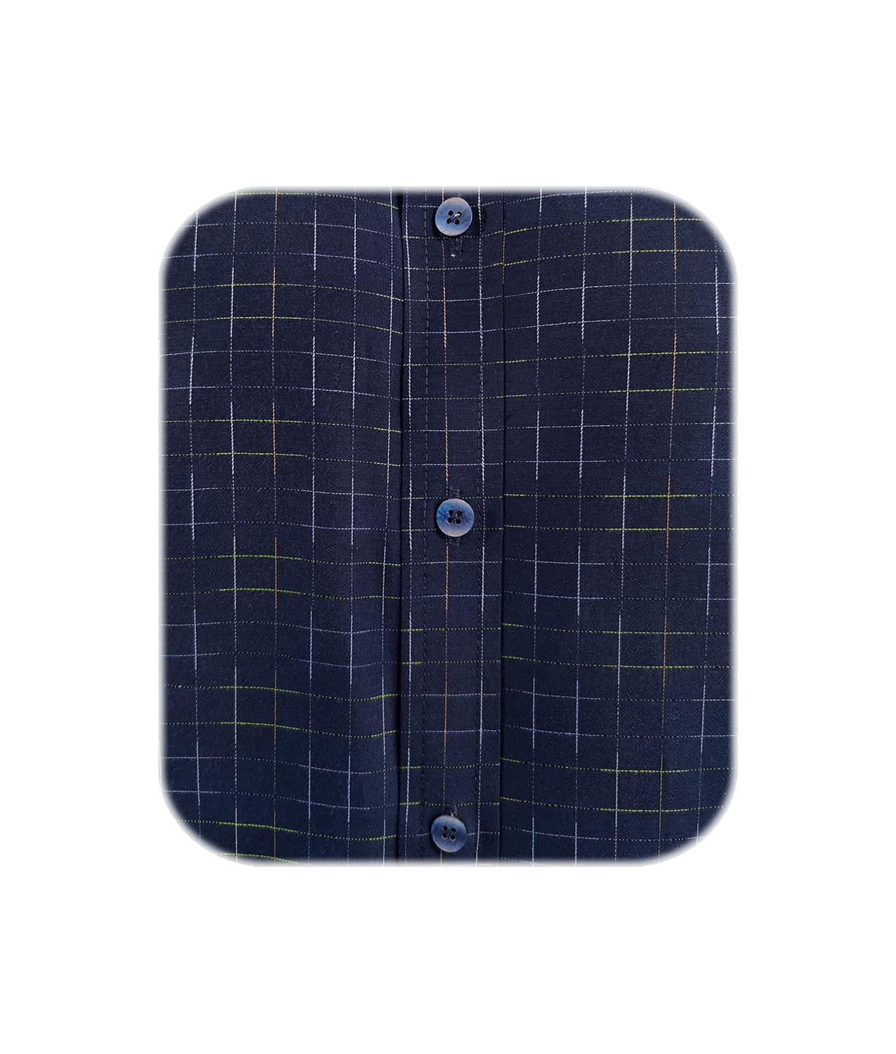 Camisa estampada azul oscuro slim manga larga para hombre XS a 10XL