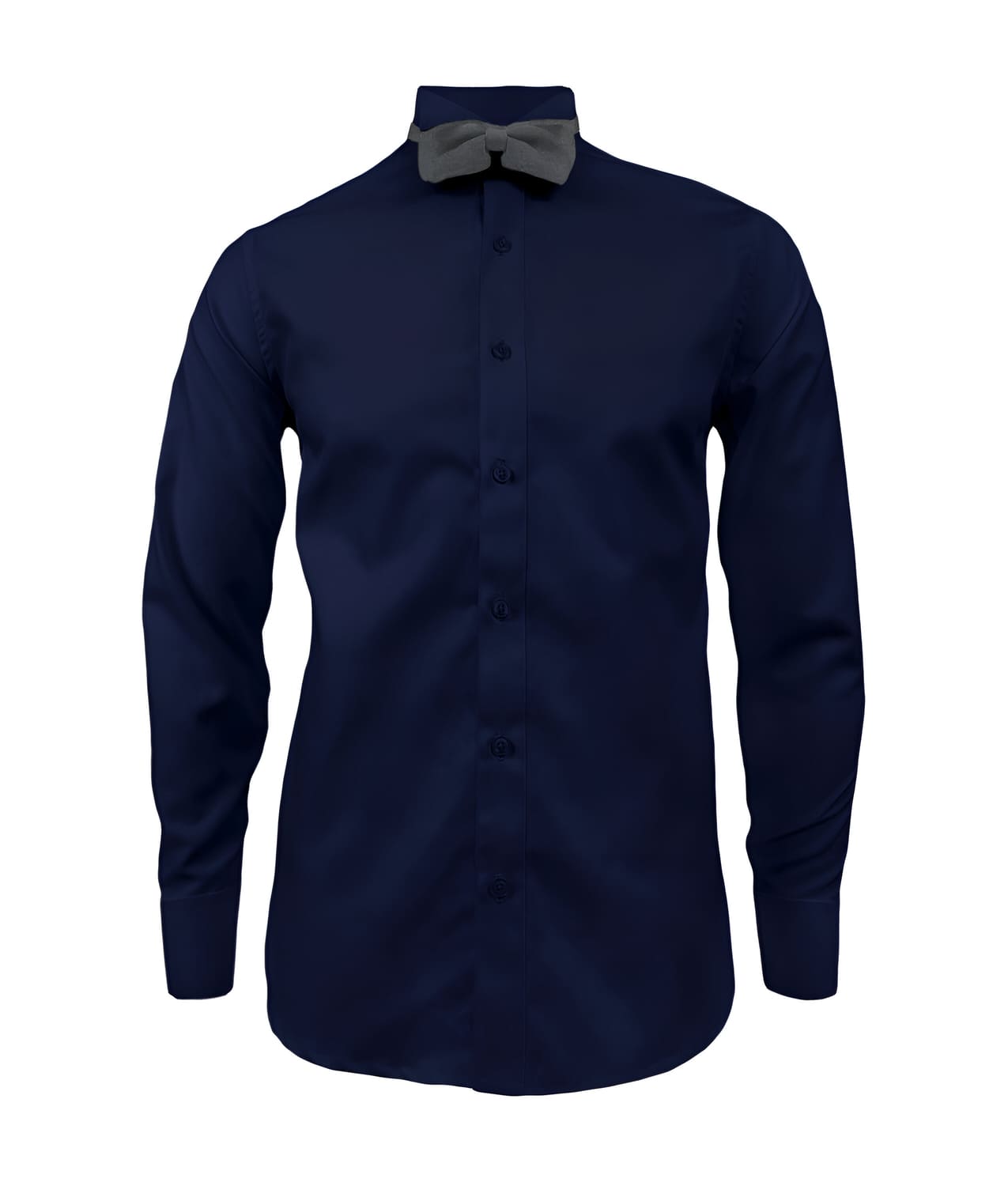 Camisa smoking azul oscura puño clásico manga larga para hombre XS a 10XL