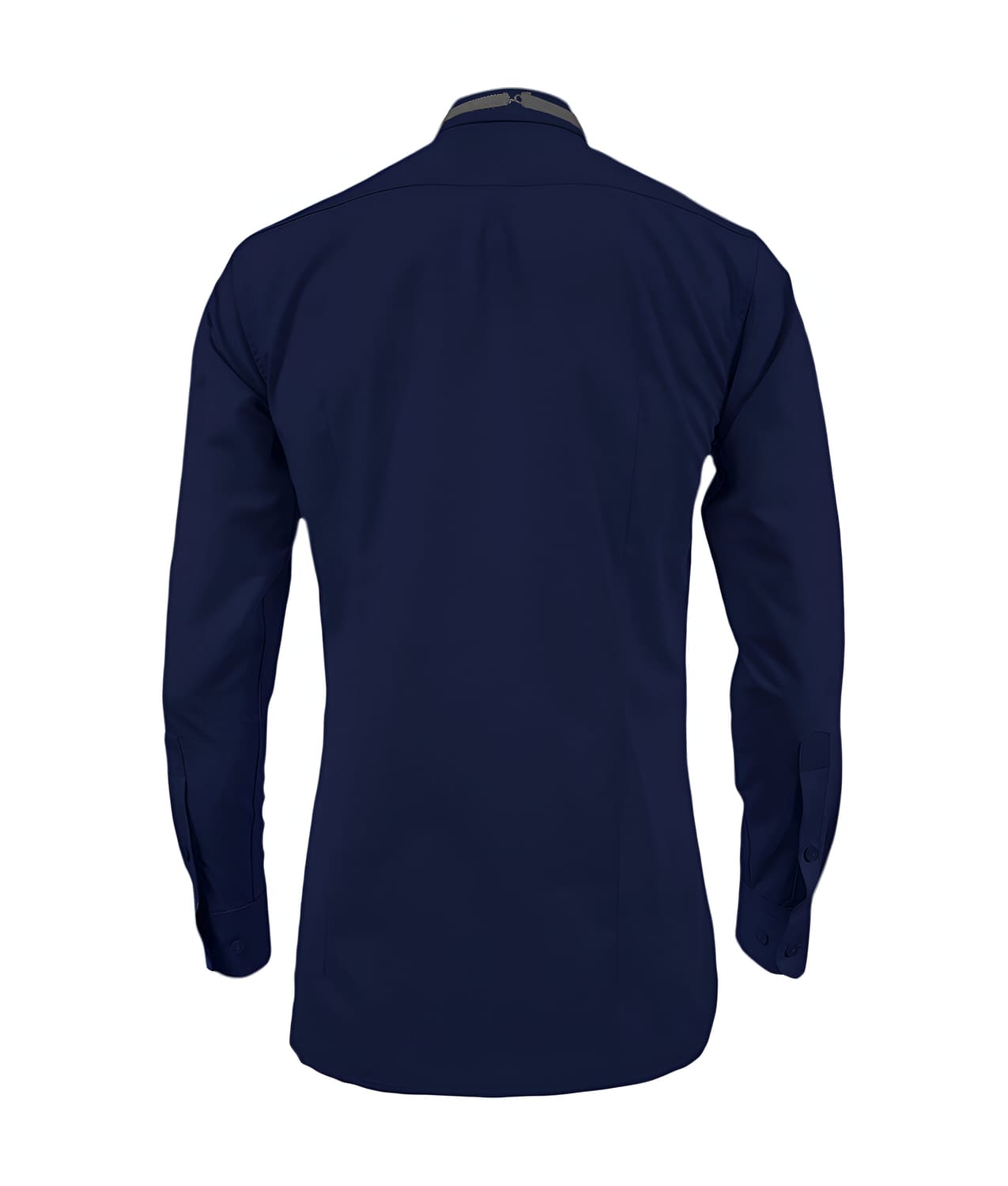 Camisa smoking azul oscura puño clásico manga larga para hombre XS a 10XL