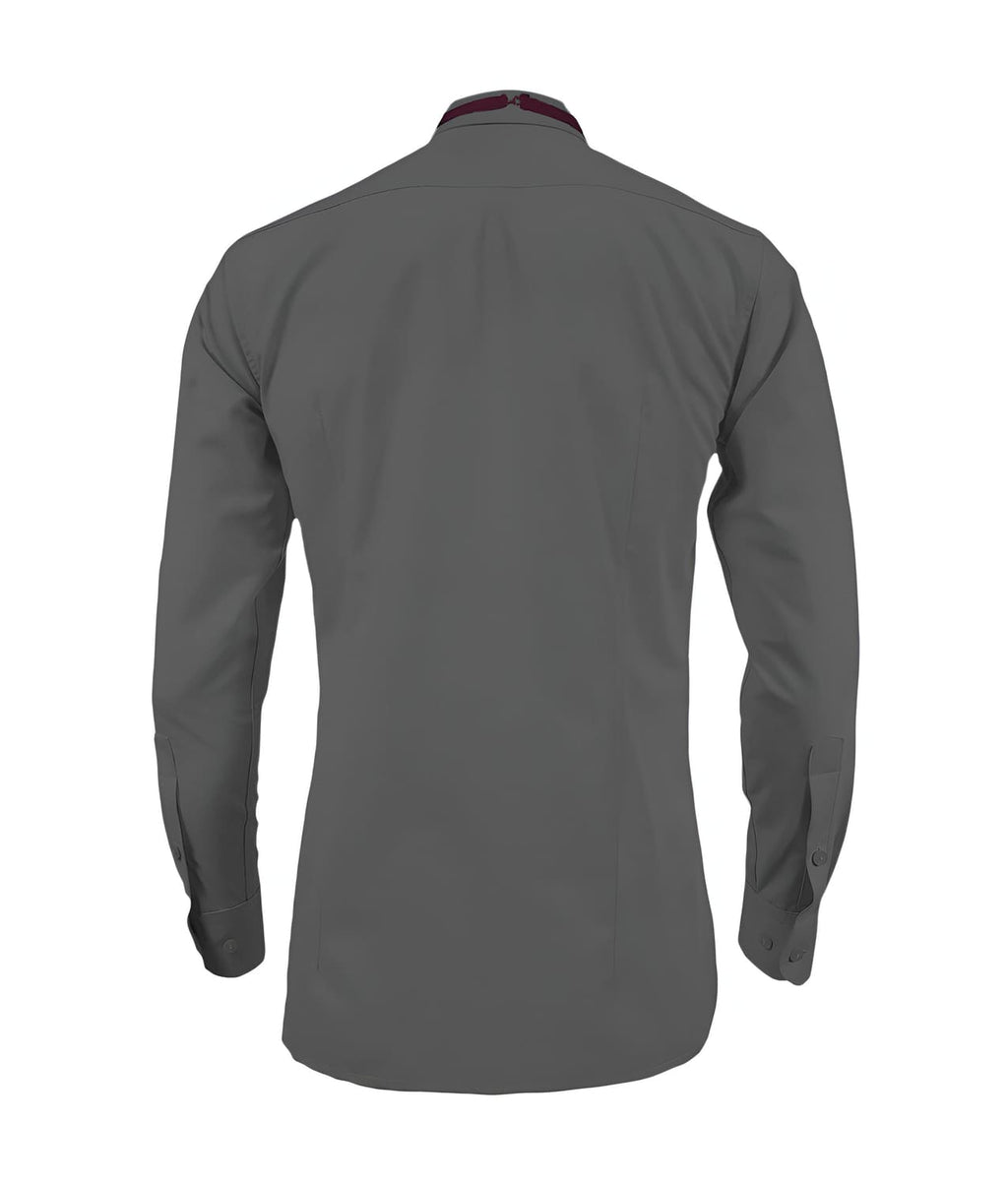 Camisa smoking gris oscura puño clásico manga larga para hombre XS a 10XL