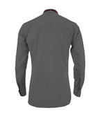 Camisa smoking gris oscura puño clásico manga larga para hombre XS a 10XL