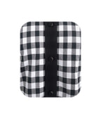 Camisa a cuadros blancos y negros manga larga slim hombre XS a 10XL