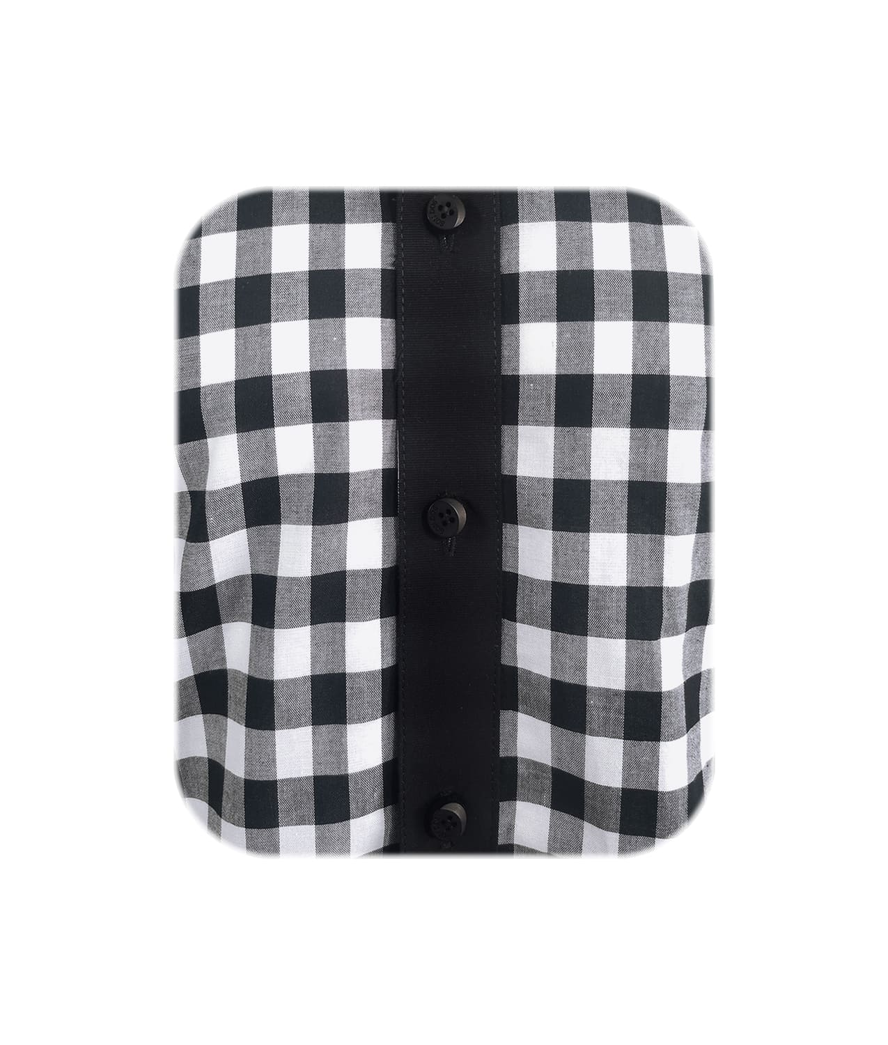 Camisa a cuadros blancos y negros manga larga slim hombre XS a 10XL