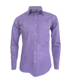 Camisa casual lila sin bolsillo slim manga larga para hombre XS a 10XL