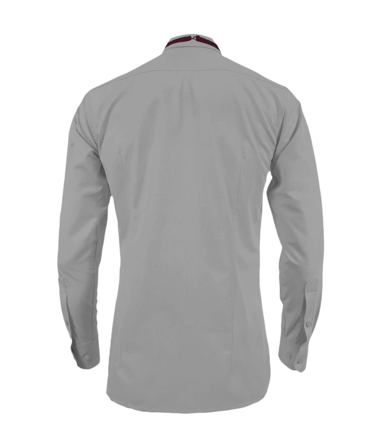 Camisa smoking cuello pajarito gris claro puño clásico manga larga para hombre XS a 10XL