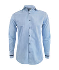 Camisa azul claro con mini prints slim manga larga hombre XS a 10XL