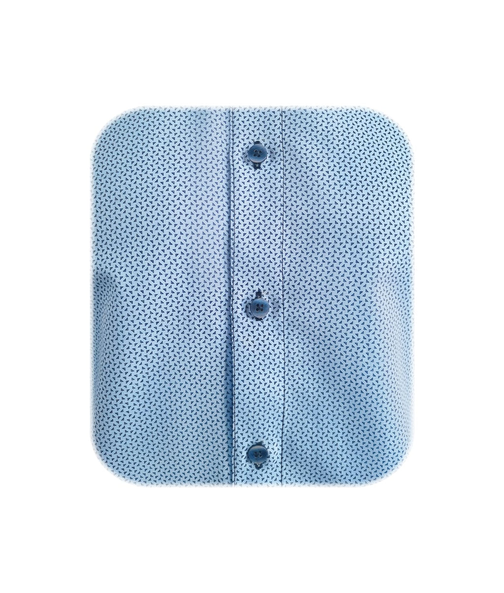 Camisa azul claro con mini prints slim manga larga hombre XS a 10XL