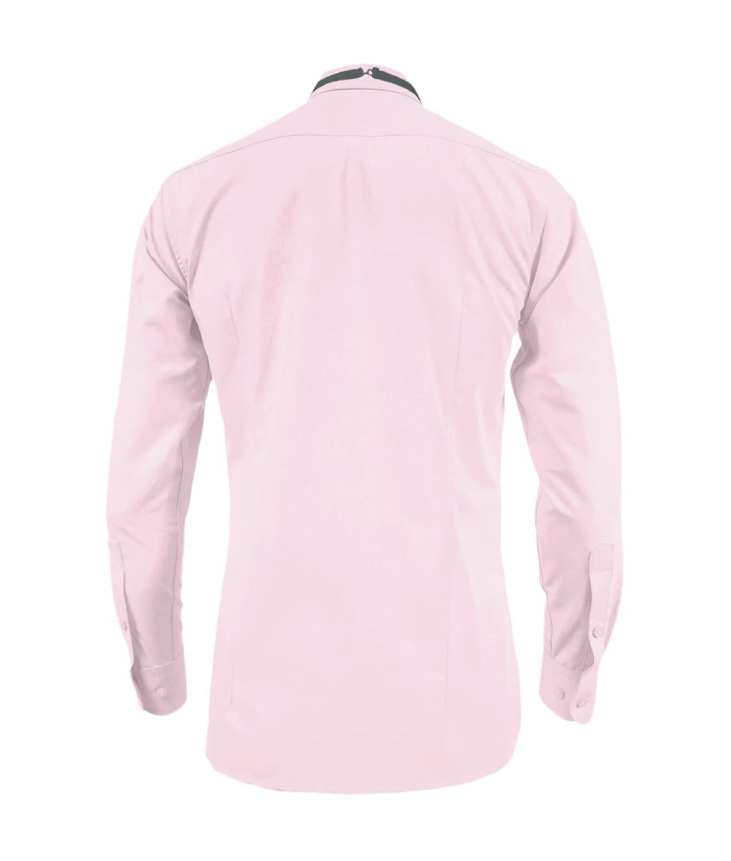 Camisa smoking rosada puño clásico manga larga para hombre XS a 10XL