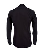 Camisa casual negra sin bolsillo manga larga slim hombre XS a 10XL