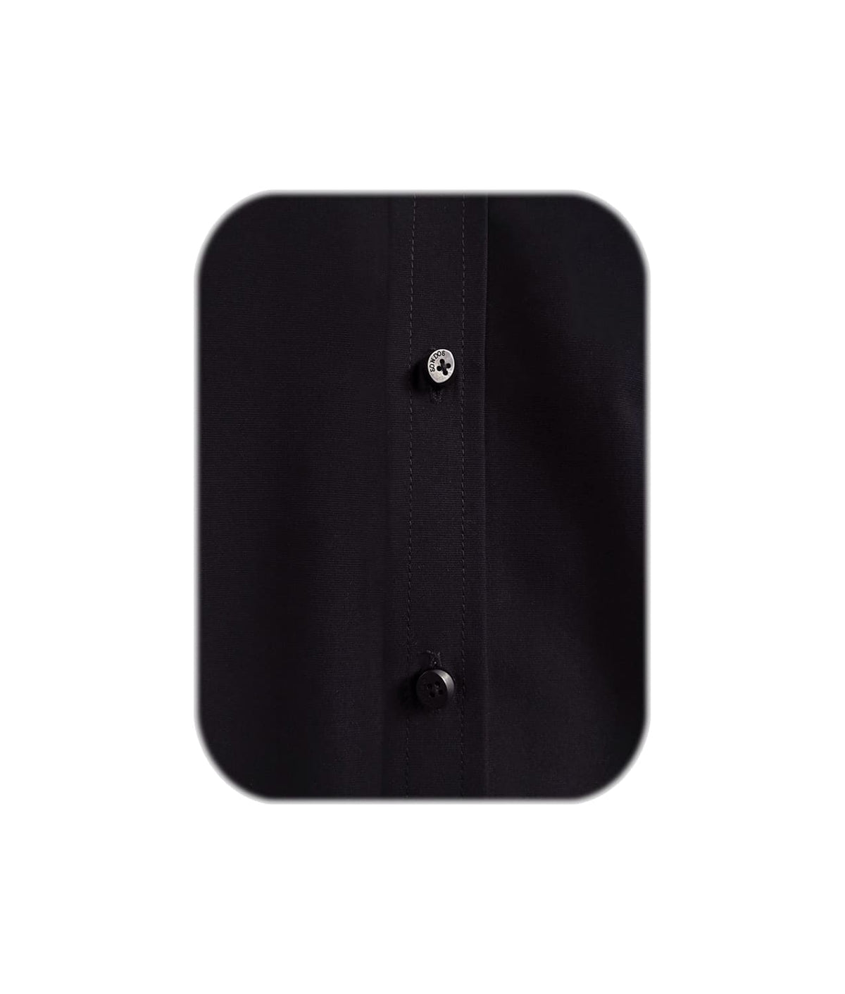 Camisa casual negra sin bolsillo manga larga slim hombre XS a 10XL