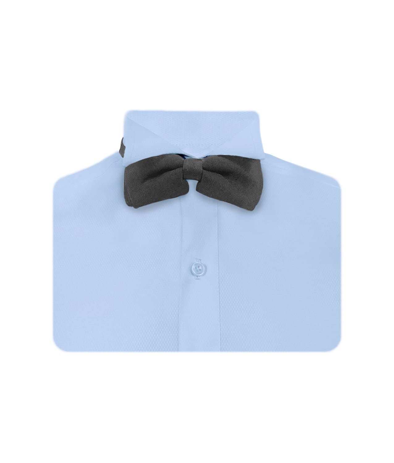 Camisa smoking cuello pajarito azul claro puño clásico manga larga para hombre XS a 10XL