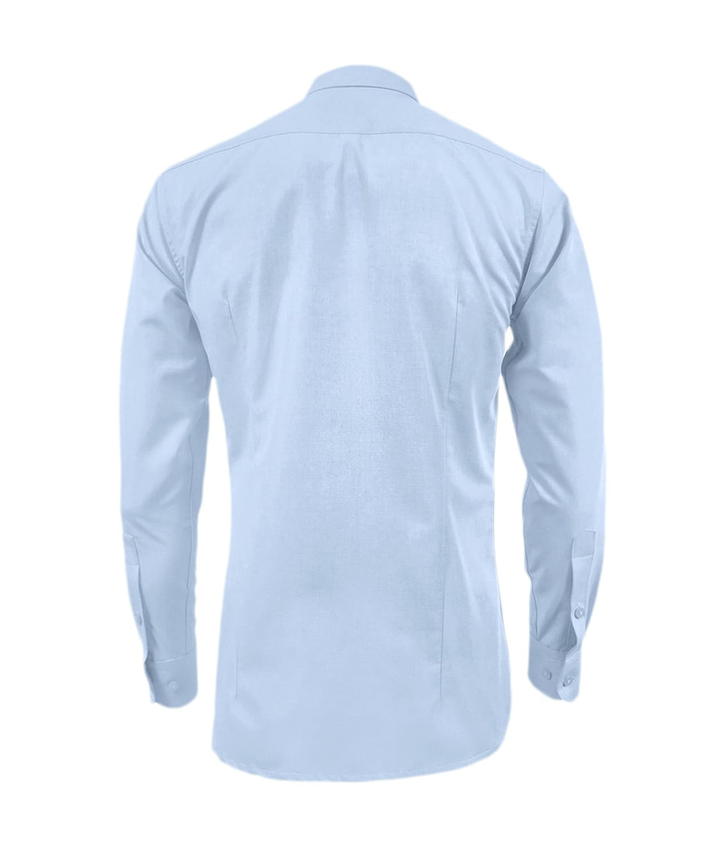 Camisa azul claro en algodón manga larga slim para hombre XS a 10XL
