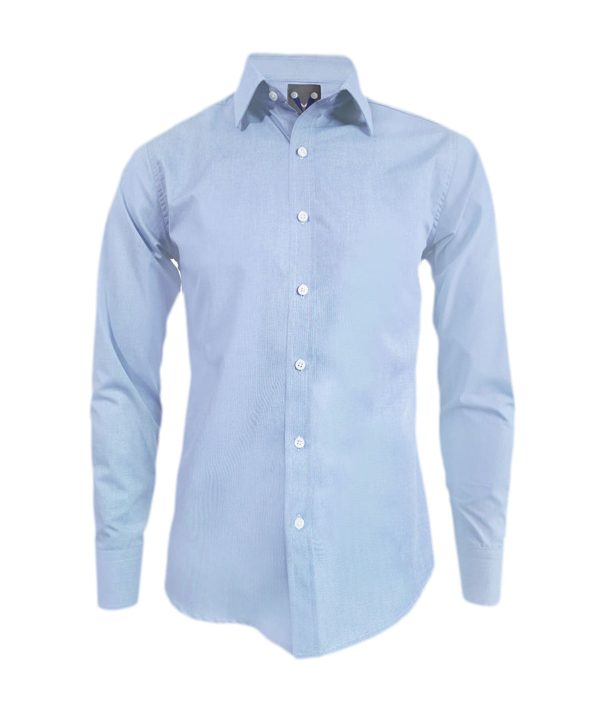 Camisa azul claro en algodón manga larga slim para hombre XS a 10XL