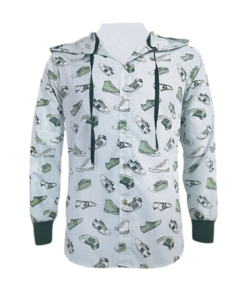 Camisa con capota estampada slim fit manga larga hombre XS a 10XL