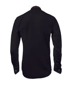Camisa smoking negra puño mancornas manga larga hombre XS a 10XL