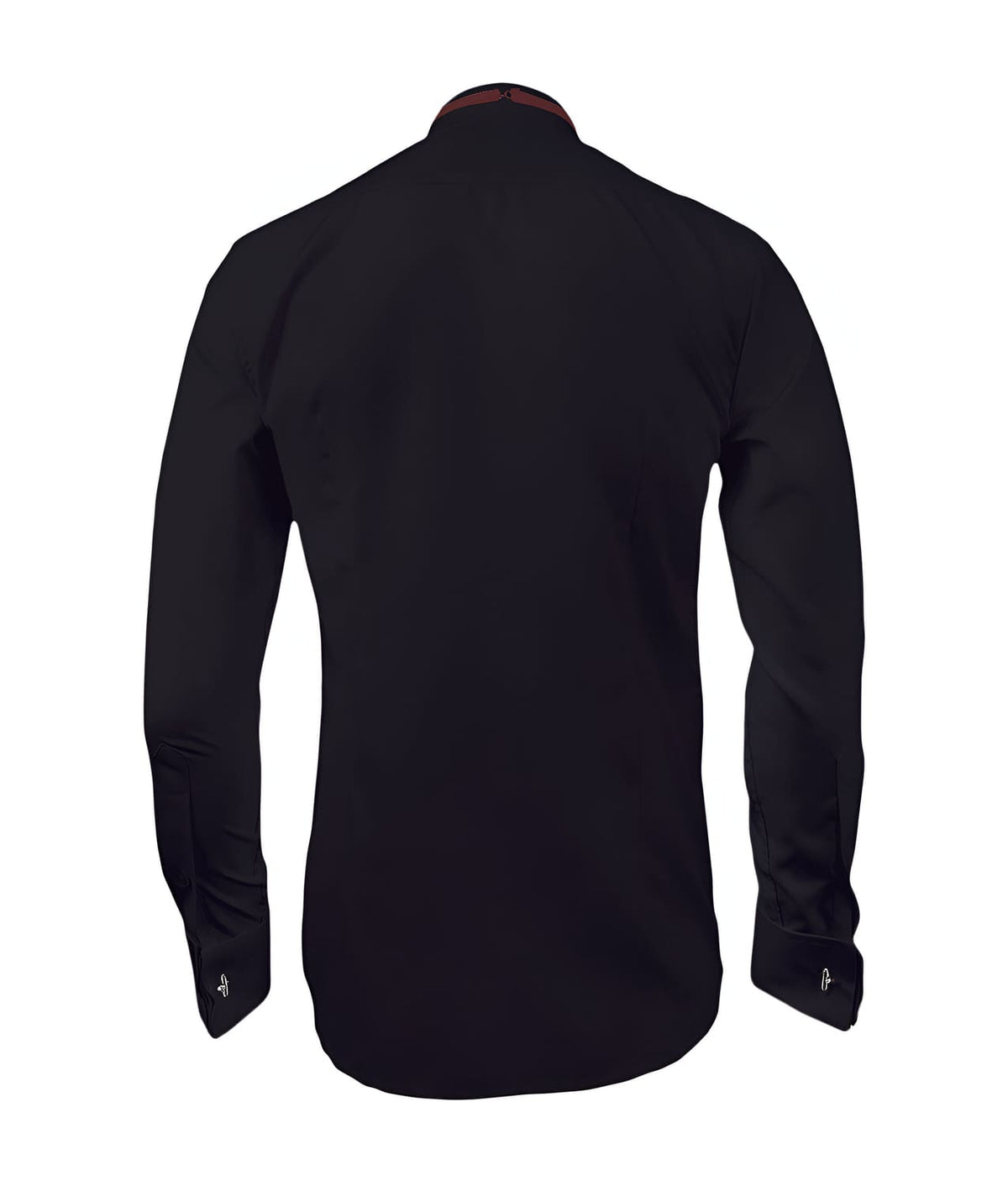 Camisa smoking negra puño mancornas manga larga hombre XS a 10XL