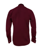Camisa smoking vino tinto puño mancornas manga larga hombre XS a 10XL