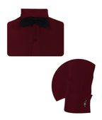 Camisa smoking vino tinto puño mancornas manga larga hombre XS a 10XL